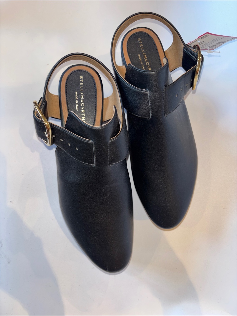 Stella McCartney Black Platform Wedge Slingback with Gold Buckle - Picture 3 of 5